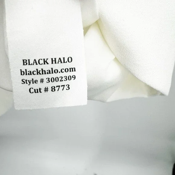 Black Halo Brett Draped Crepe Sleeveless Mini Dress In Black Size 12 NWOT
